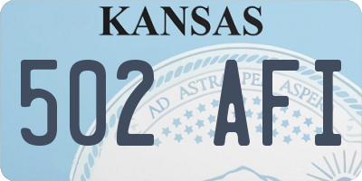 KS license plate 502AFI