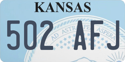 KS license plate 502AFJ