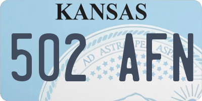 KS license plate 502AFN