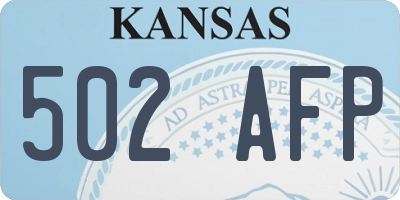 KS license plate 502AFP