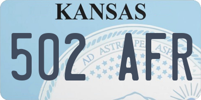 KS license plate 502AFR