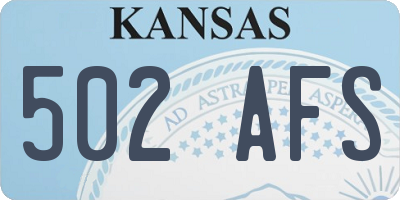 KS license plate 502AFS