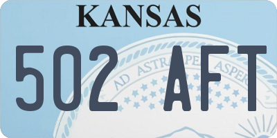 KS license plate 502AFT