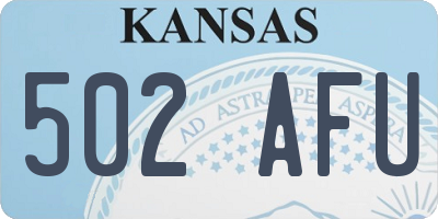 KS license plate 502AFU