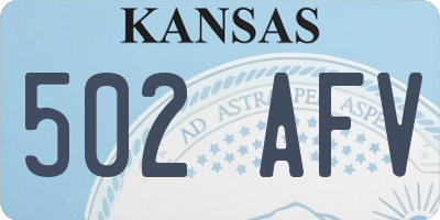 KS license plate 502AFV