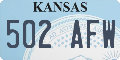 KS license plate 502AFW