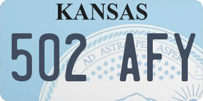 KS license plate 502AFY