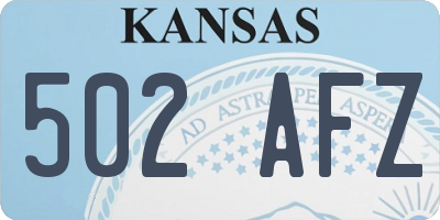 KS license plate 502AFZ