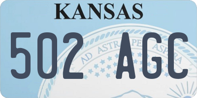 KS license plate 502AGC
