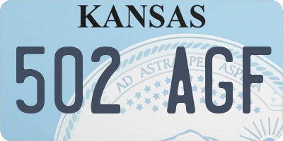 KS license plate 502AGF