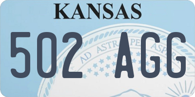 KS license plate 502AGG