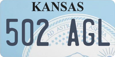 KS license plate 502AGL