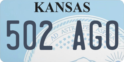 KS license plate 502AGO