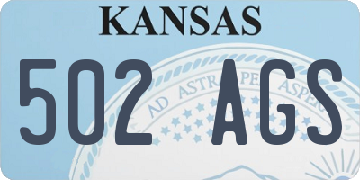 KS license plate 502AGS