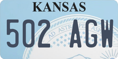 KS license plate 502AGW
