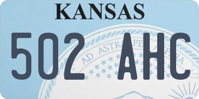 KS license plate 502AHC