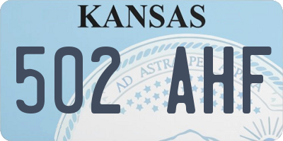 KS license plate 502AHF