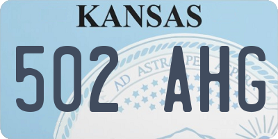 KS license plate 502AHG