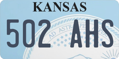 KS license plate 502AHS
