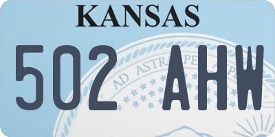KS license plate 502AHW