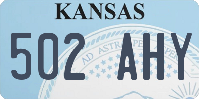 KS license plate 502AHY