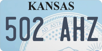 KS license plate 502AHZ