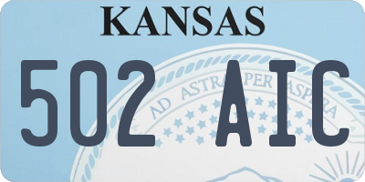 KS license plate 502AIC