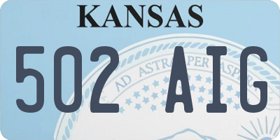 KS license plate 502AIG