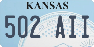 KS license plate 502AII