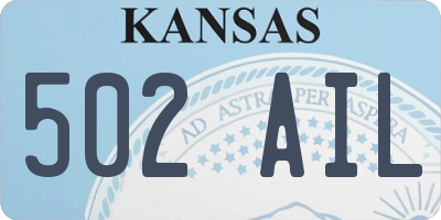 KS license plate 502AIL