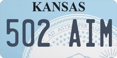 KS license plate 502AIM