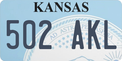 KS license plate 502AKL