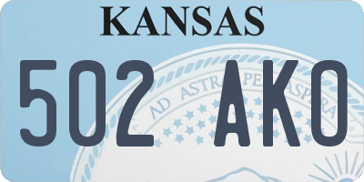 KS license plate 502AKO