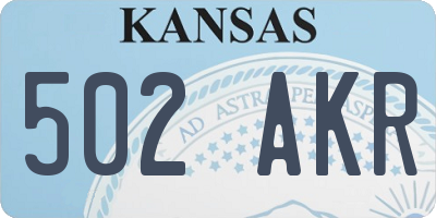 KS license plate 502AKR