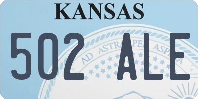 KS license plate 502ALE