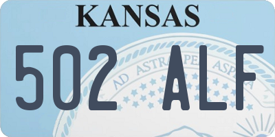 KS license plate 502ALF