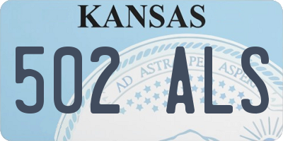 KS license plate 502ALS