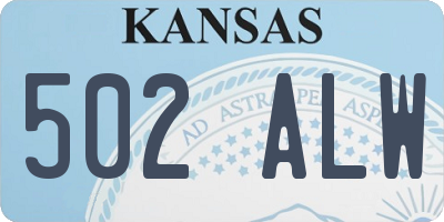 KS license plate 502ALW