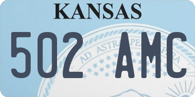 KS license plate 502AMC