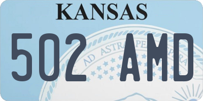 KS license plate 502AMD