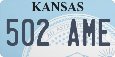 KS license plate 502AME