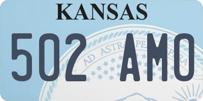 KS license plate 502AMO