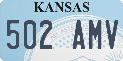 KS license plate 502AMV