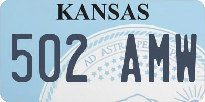 KS license plate 502AMW