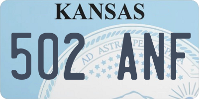 KS license plate 502ANF