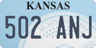 KS license plate 502ANJ