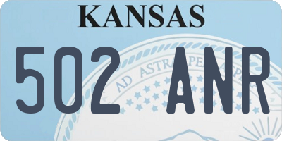 KS license plate 502ANR