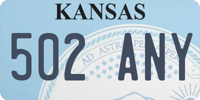 KS license plate 502ANY