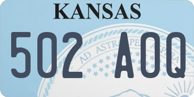 KS license plate 502AOQ