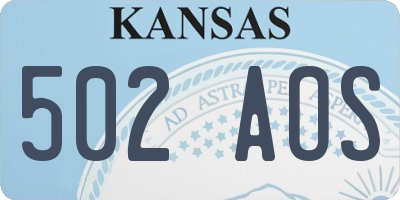 KS license plate 502AOS